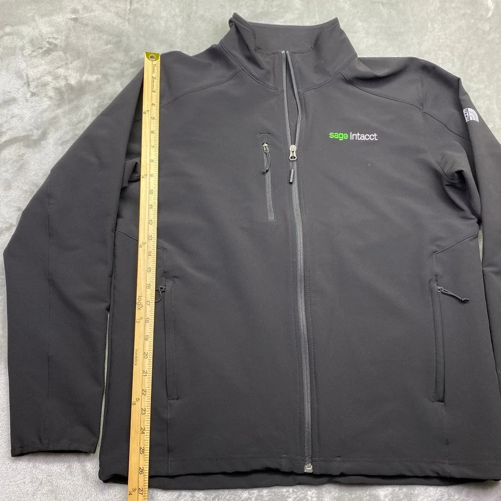 The North‎ Face Tech Stretch Softshell Jacket Black Windwall Mens L Sage Intacct